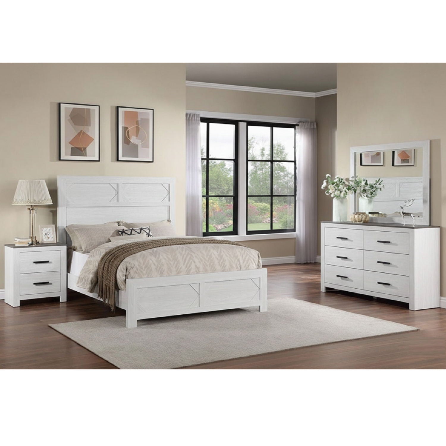 Transitional Bed With High Headboard