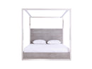 Modrest Arlene Modern Grey Elm & Stainless Steel Canopy Bed