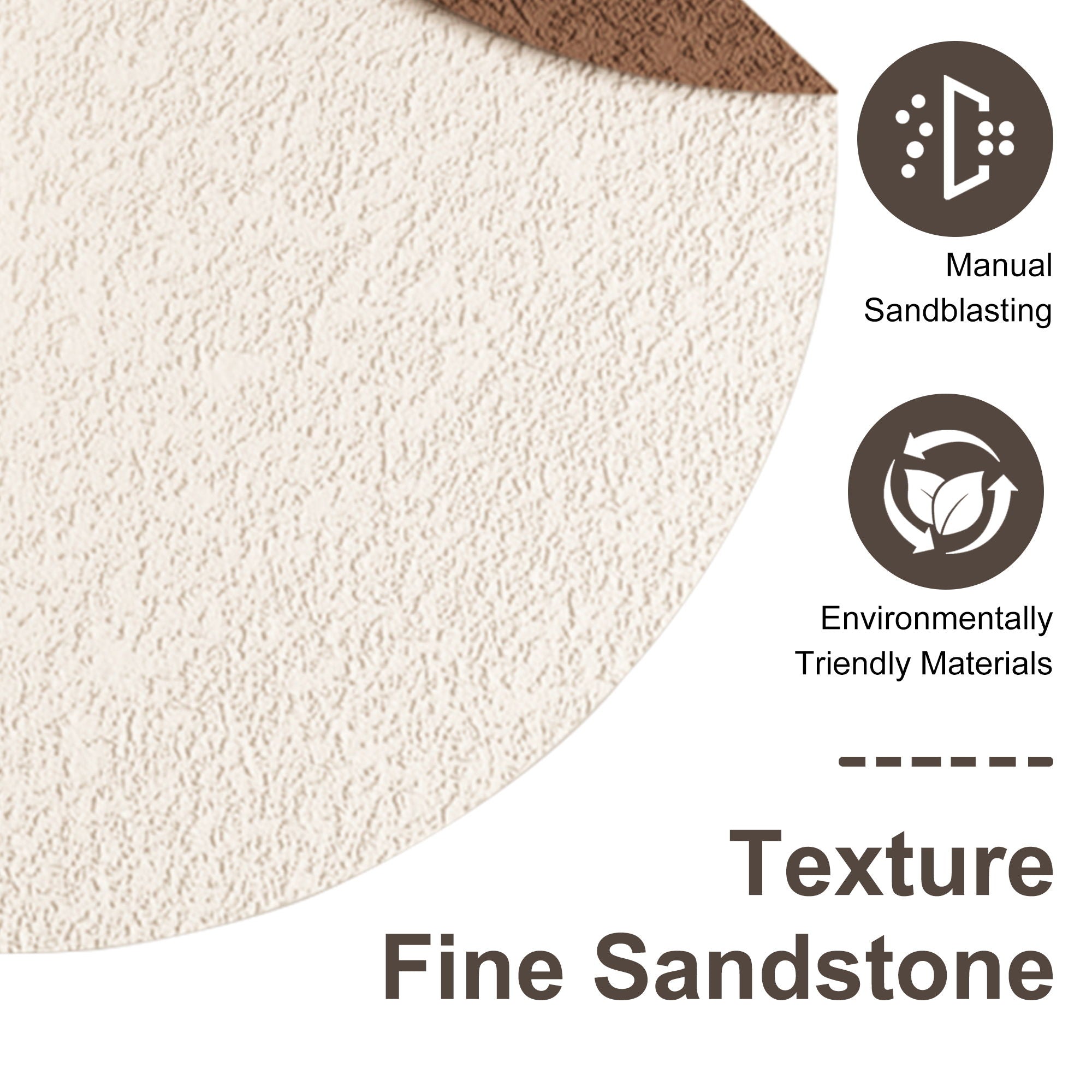 Adjustable 3 Color LED Sandstone Double Disc Wall Art With Simulated Greenery, Vase & Rabbit Statue - Light Coffee