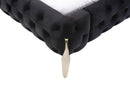 Modrest Legend Modern Black Velvet & Gold Bed