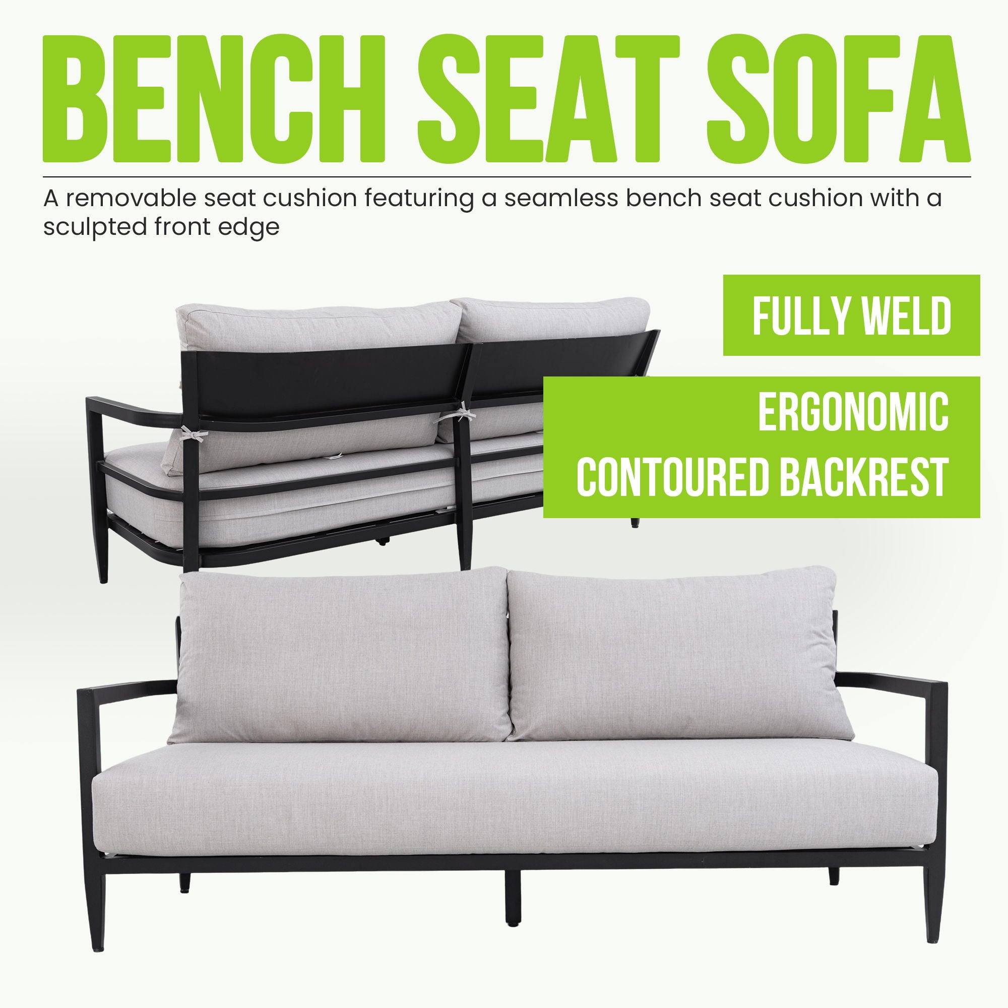 6 Piece Outdoor Conversation Set With Swivel Chairs - Ember Black