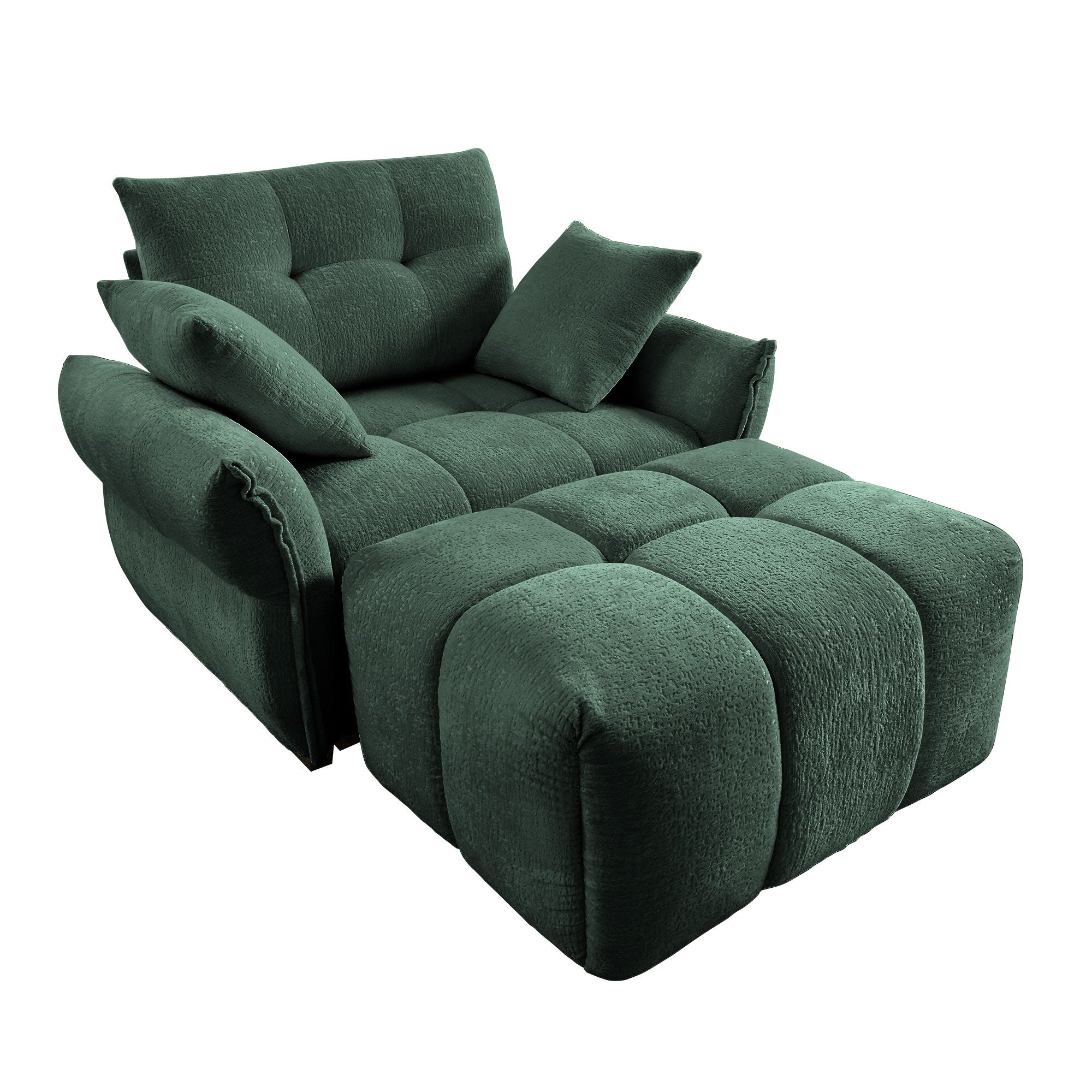 Ergonomic Single Seater Sofa With Ottoman, High Resilience Support Cushions