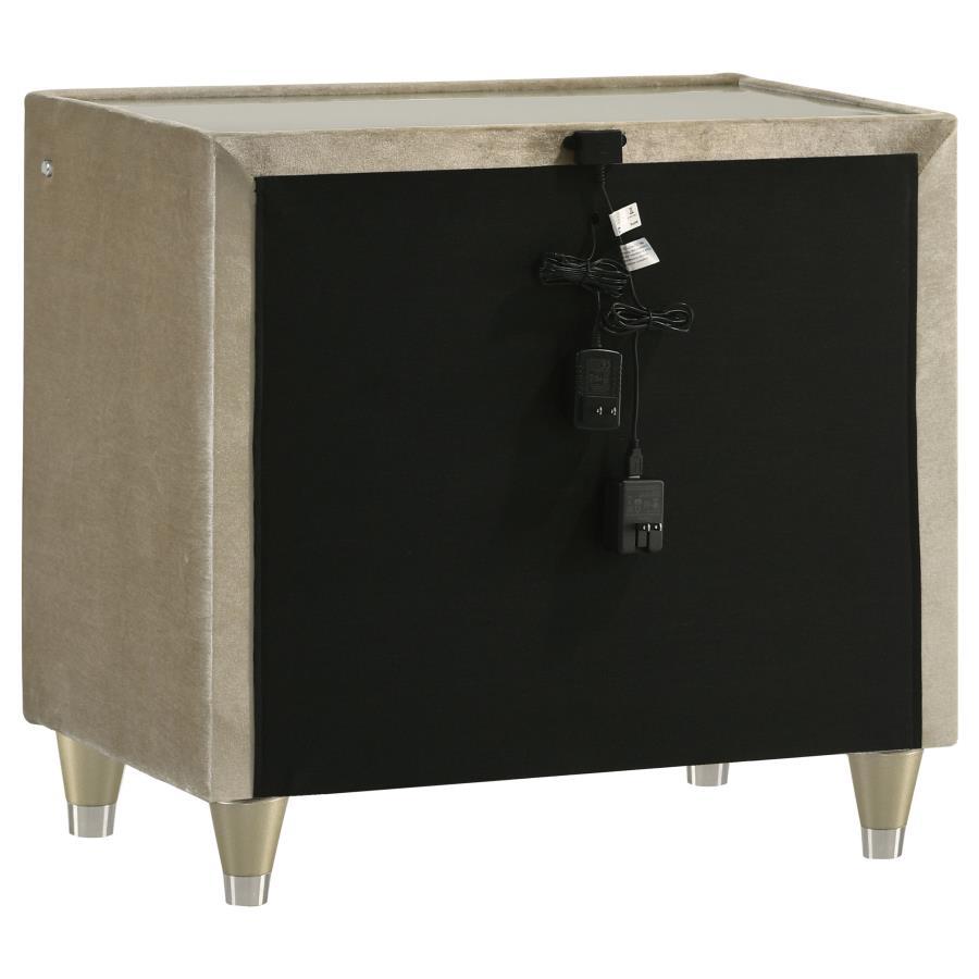 Lorient - 2-Drawer LED Nightstand With USB