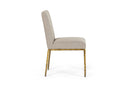 Modrest Beasley - Modern Beige Linen + Brass Dining Chair