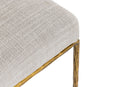 Modrest Beasley - Modern Off-White Linen + Brass Dining Chair