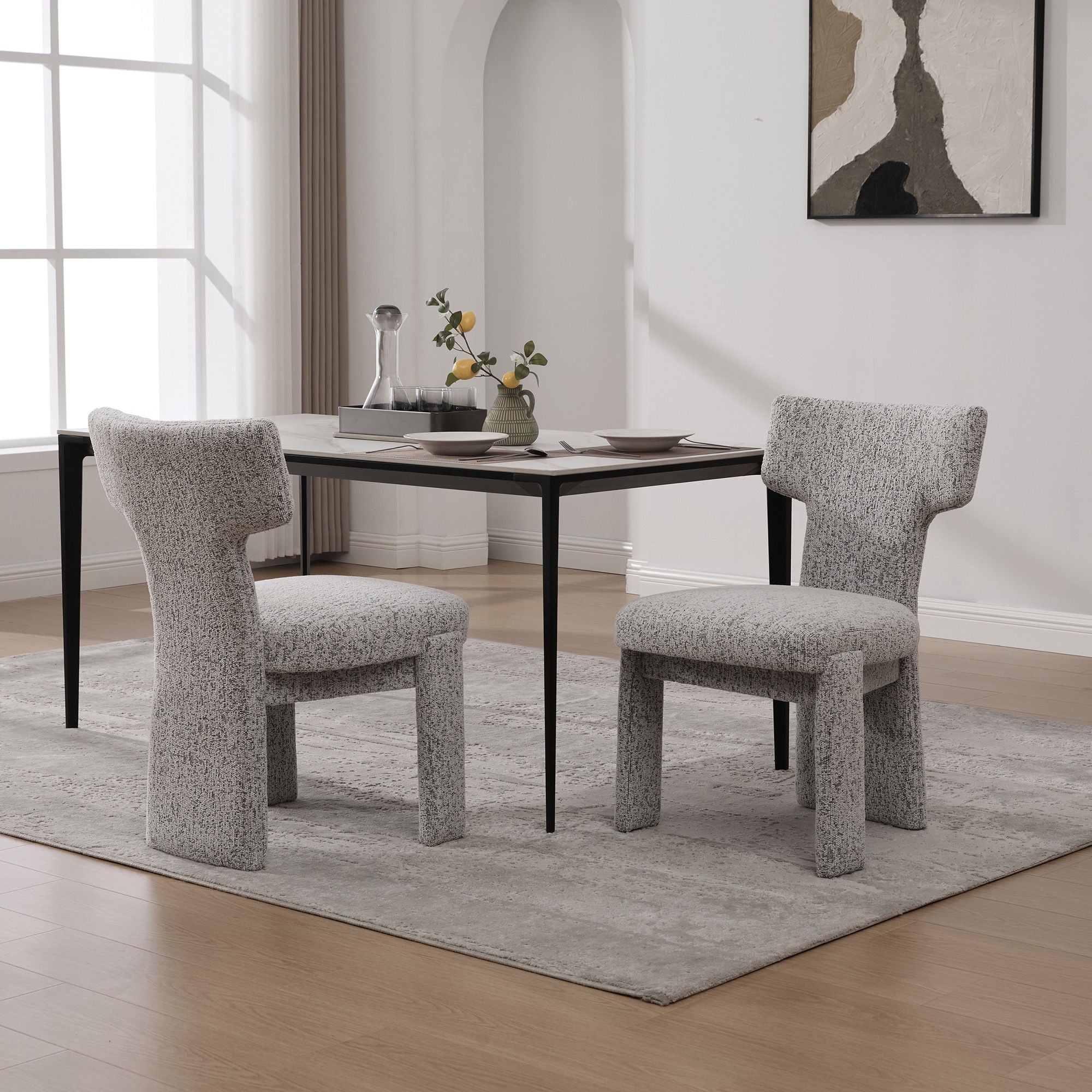 Armless Curved Back Accent Chairs