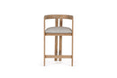 Modrest Belton - Modern Off-White Fabric + White Wash Oak Counter Chair
