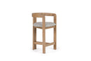 Modrest Belton - Modern Off-White Fabric + White Wash Oak Counter Chair