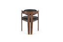 Modrest Belton - Modern Black Vegan Leather + Brown Oak Dining Chair