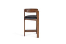 Modrest Belton - Modern Black Vegan Leather + Brown Oak Counter Chair