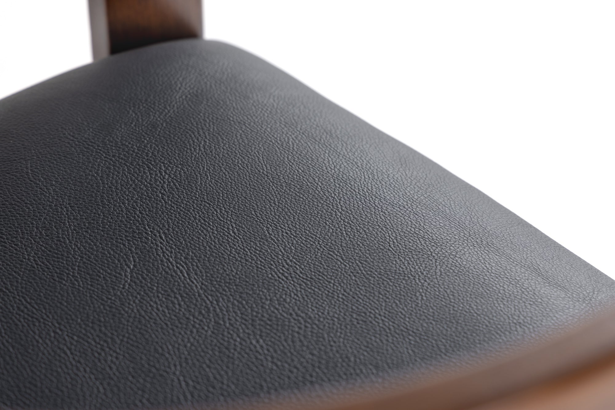Modrest Belton - Modern Black Vegan Leather + Brown Oak Counter Chair