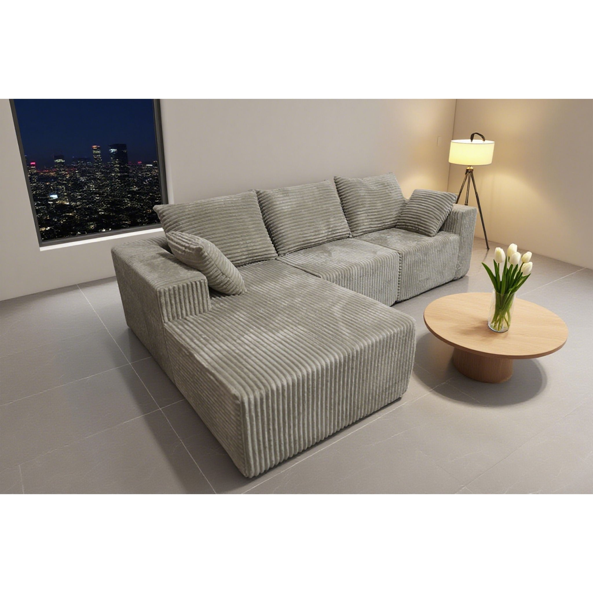 Corner Combination Sofa Sectional Couch With Soft Fabric