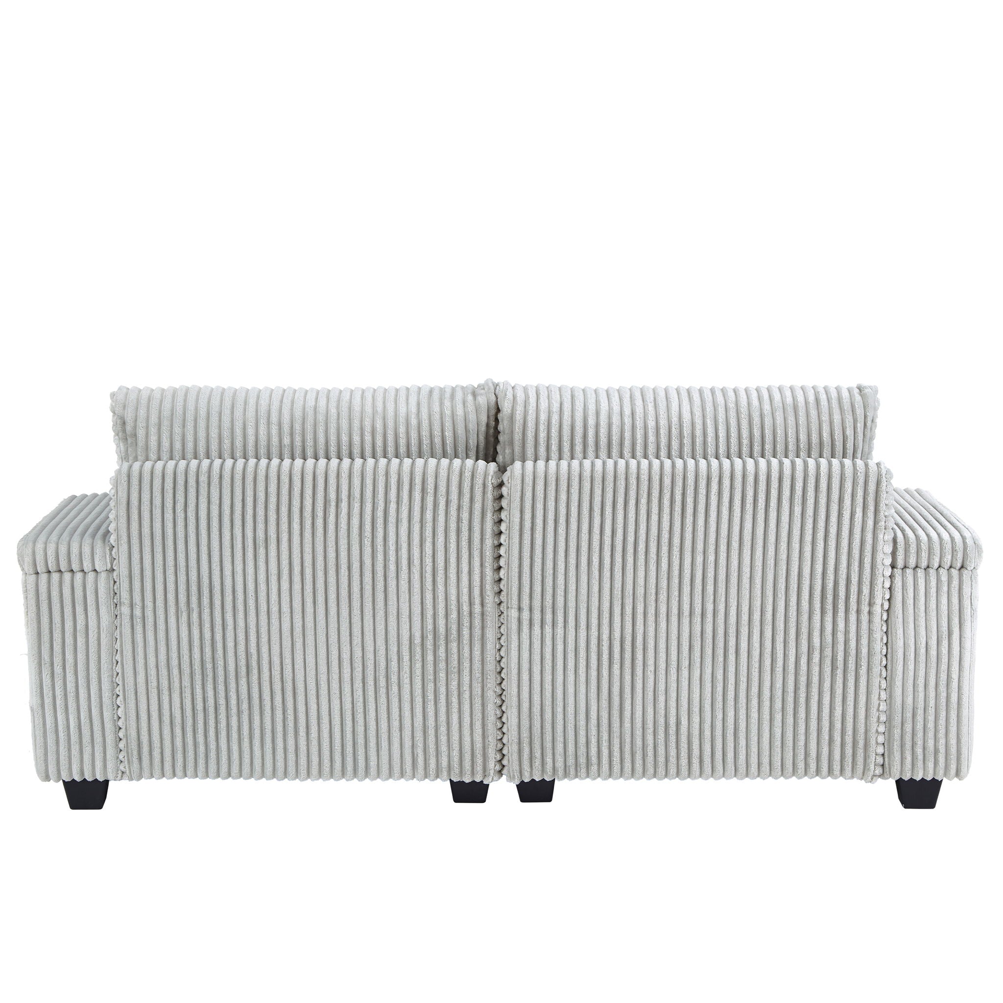 Modern Chaise Sofa With Adjustable Backrest, Cup Holders, Phone Holder & Storage Compartments For Living Room