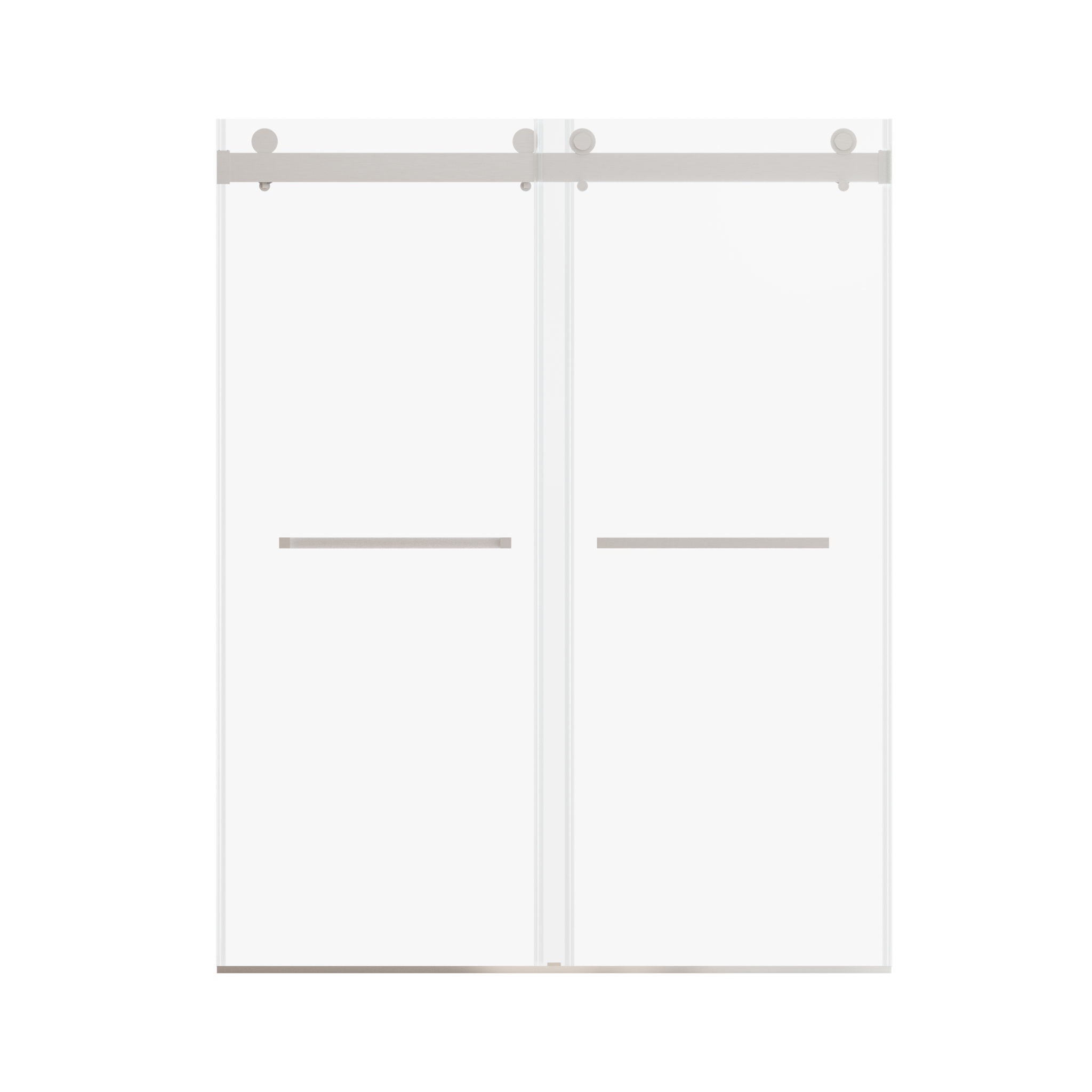 Frameless Double Sliding Soft-Close Shower Door, 3 / 8" (10Mm) Thick SGCC Tempered Glass Door, Matte