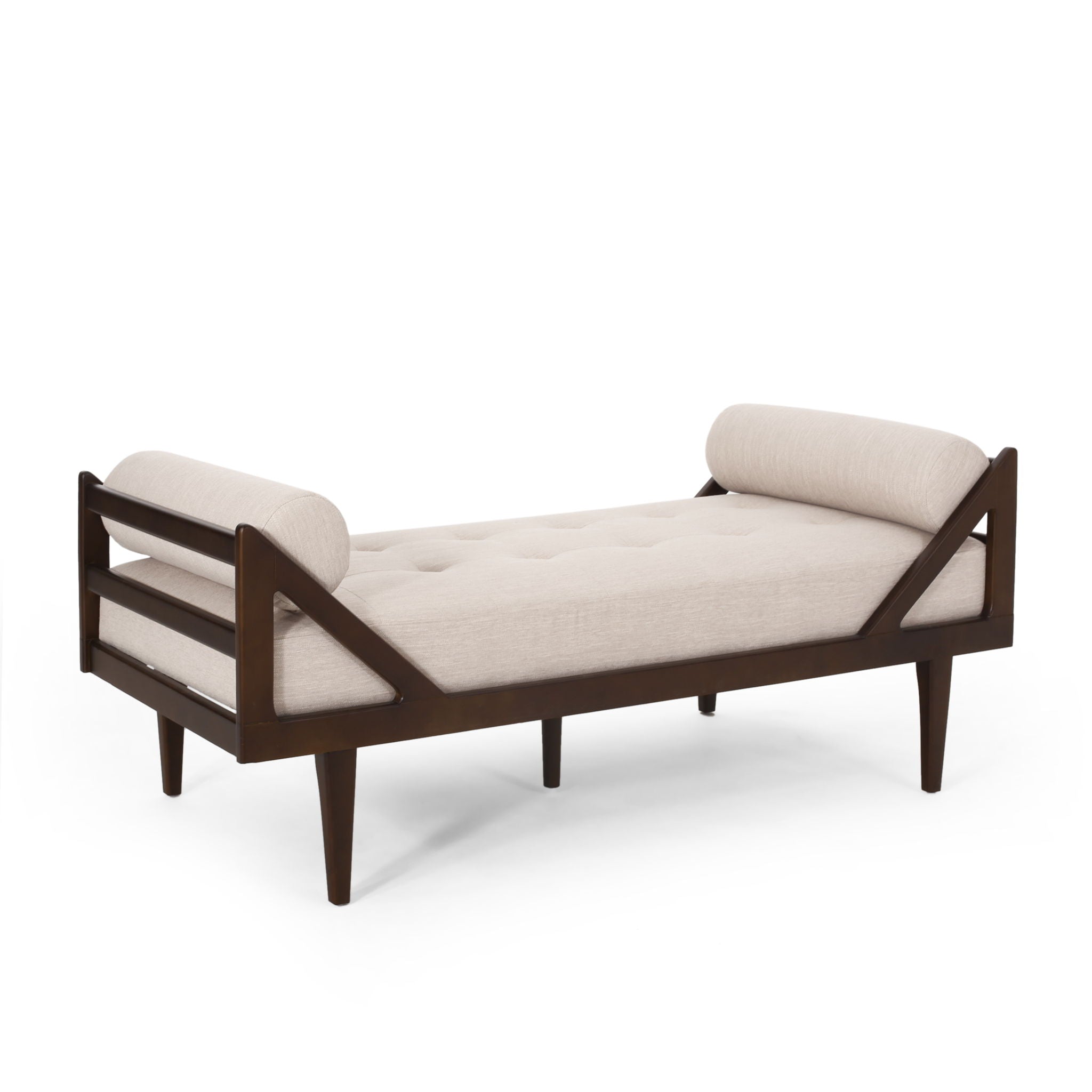 Chic Contemporary Chaise Lounge With Button Tufting And Bentwood Structure