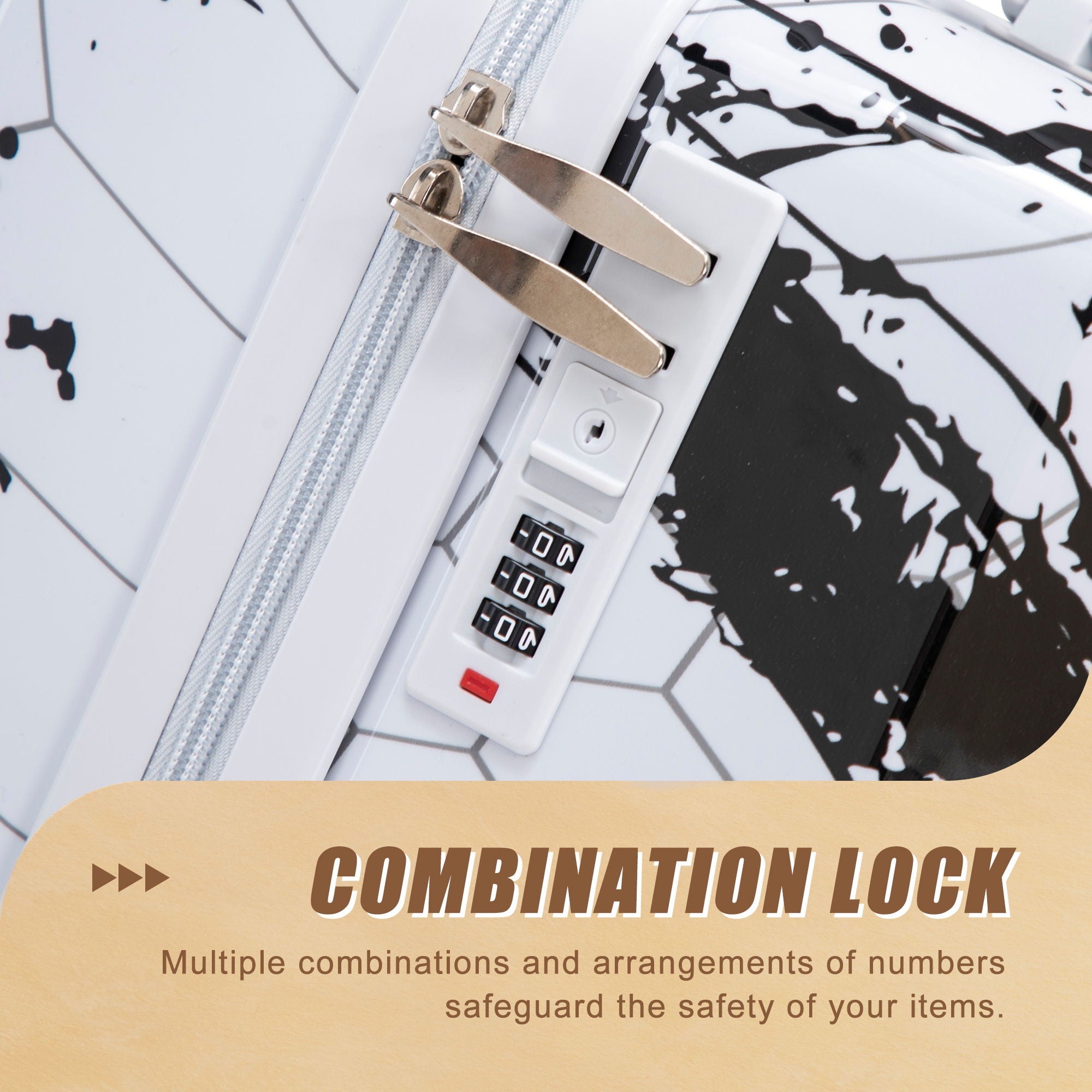 3 Piece With Combination Lock And Silent Wheels