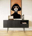 Modrest Billy Modern Black Oak & Gold Buffet