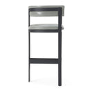 Modrest Boswell - Modern Grey Faux Leather + Black Barstool
