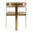 Modrest Boswell - Modern Brown Faux Leather + Gold Dining Chair