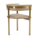 Modrest Boswell - Modern Brown Faux Leather + Gold Dining Chair