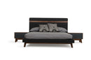Nova Domus Dali Mid-Century Grey Fabric & Walnut Bed
