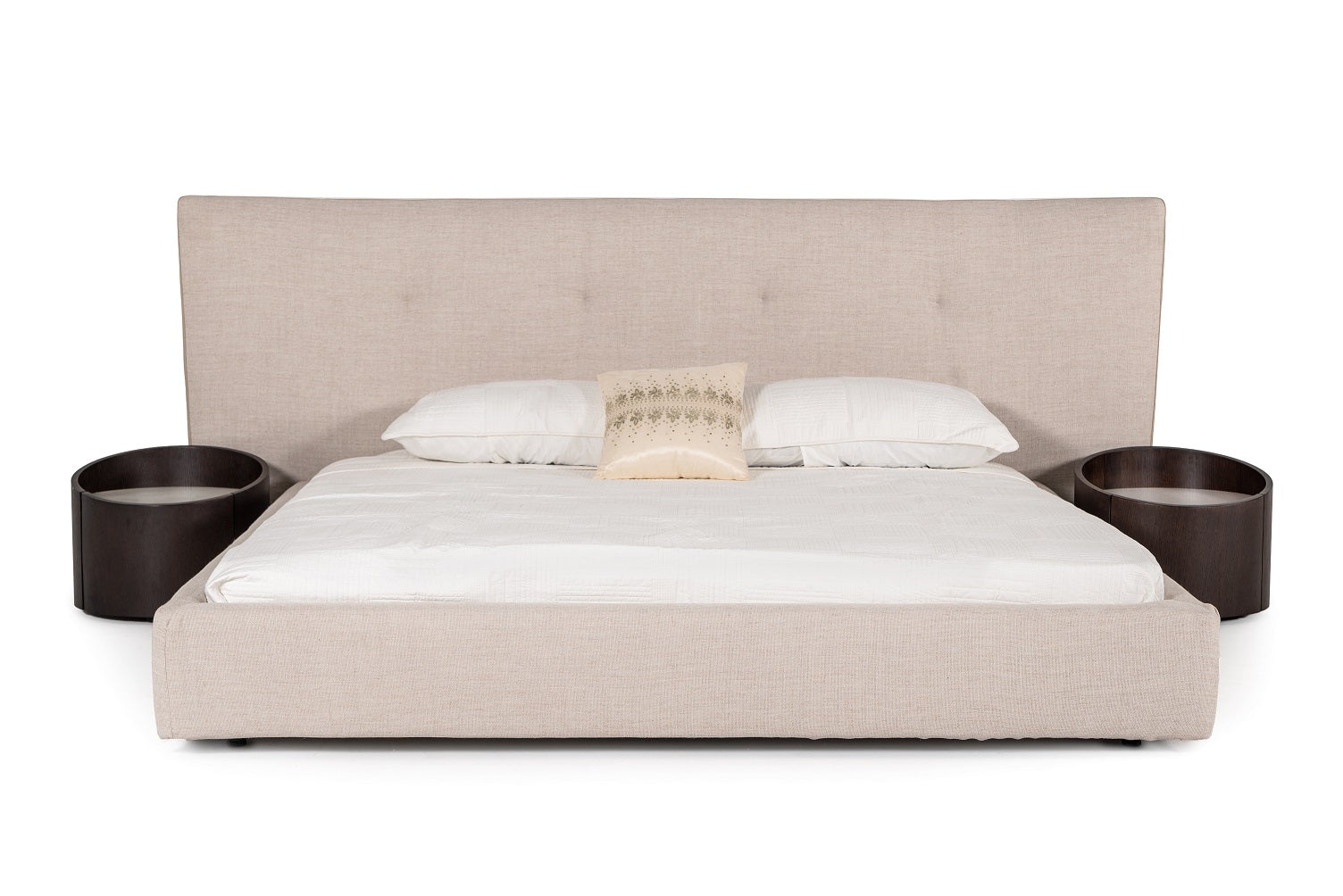 Modrest Brittany - Modern Beige Fabric Bed