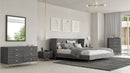 Nova Domus Bryan Modern Grey Velvet & Gold Bed
