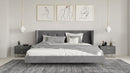 Nova Domus Bryan Modern Grey Velvet & Gold Bed