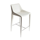 Modrest Halo - Modern Ivory Saddle Leather Counter Stool