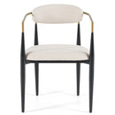 Modrest Buchtel - Mid-Century Modern Light Grey + Gold Arm + Black Dining Chair