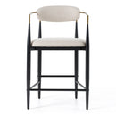 Modrest Buchtel - Mid-Century Modern Light Grey + Gold Arm + Black Counter Chair