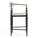 Modrest Buchtel - Mid-Century Modern Light Grey + Gold Arm + Black Counter Chair