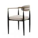 Modrest Buchtel - Mid-Century Modern Beige + Gold Arm + Black Dining Chair