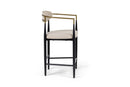 Modrest Buchtel - Mid-Century Modern Beige + Gold Arm + Black Counter Chair