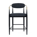 Modrest Buchtel - Mid-Century Modern Dark Grey + Gold Arm + Black Counter Chair