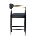 Modrest Buchtel - Mid-Century Modern Dark Grey + Gold Arm + Black Counter Chair