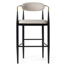 Modrest Buchtel - Mid-Century Modern Beige + Gold Arm + Black Bar Chair