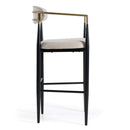 Modrest Buchtel - Mid-Century Modern Beige + Gold Arm + Black Bar Chair