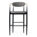 Modrest Buchtel - Mid-Century Modern Medium Grey + Gold Arm + Black Bar Chair