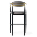 Modrest Buchtel - Mid-Century Modern Medium Grey + Gold Arm + Black Bar Chair