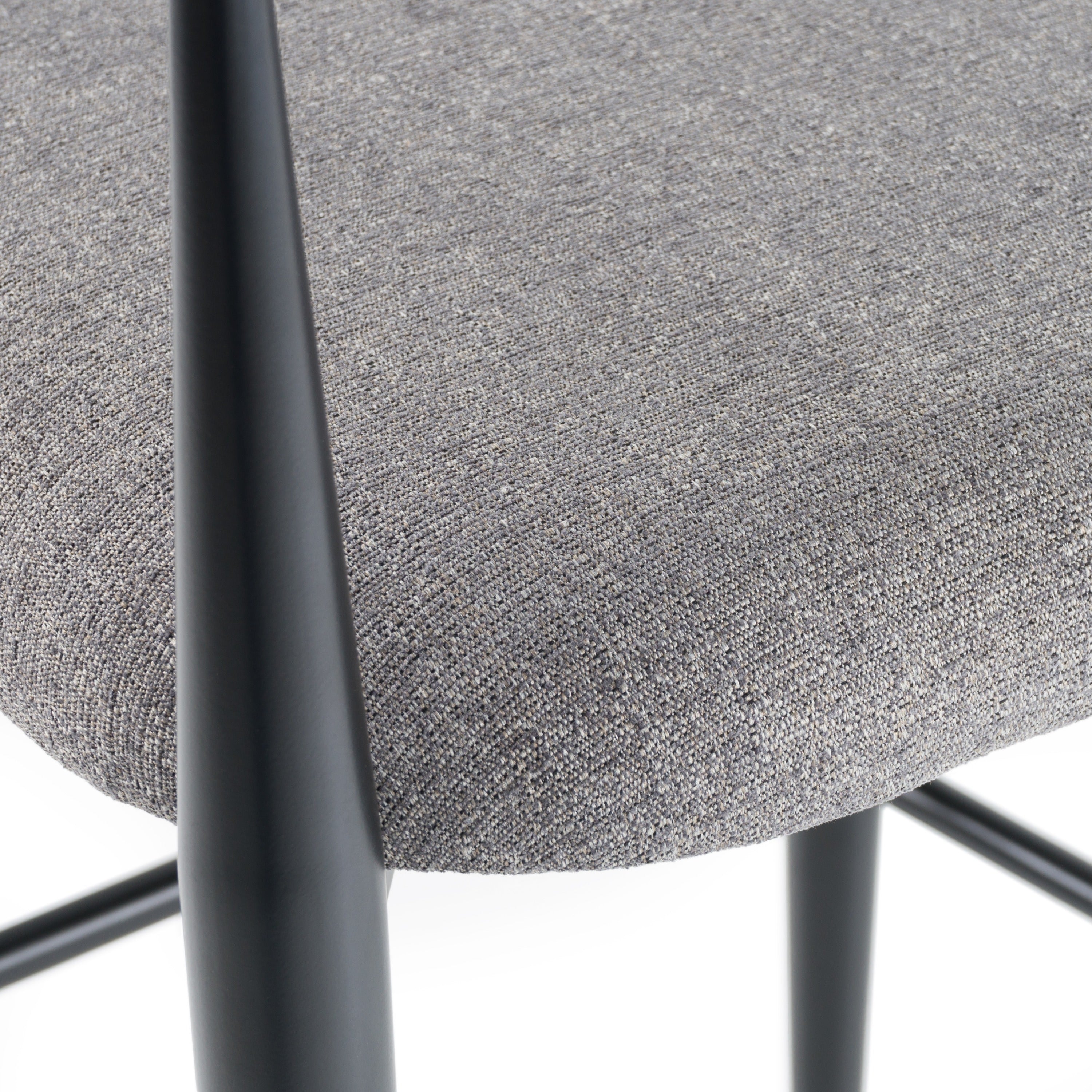 Modrest Buchtel - Mid-Century Modern Medium Grey + Gold Arm + Black Bar Chair