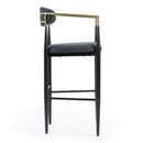 Modrest Buchtel - Mid-Century Modern Dark Grey + Gold Arm + Black Bar Chair