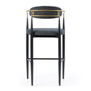 Modrest Buchtel - Mid-Century Modern Dark Grey + Gold Arm + Black Bar Chair