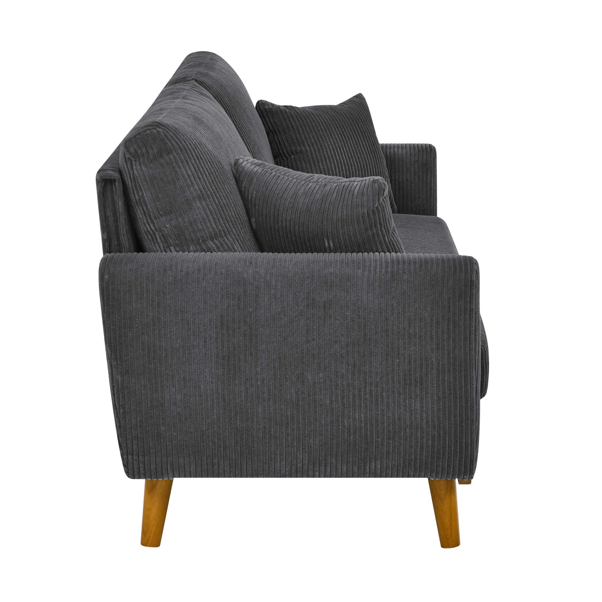 Upholstered Loveseat With Arms And Pillows