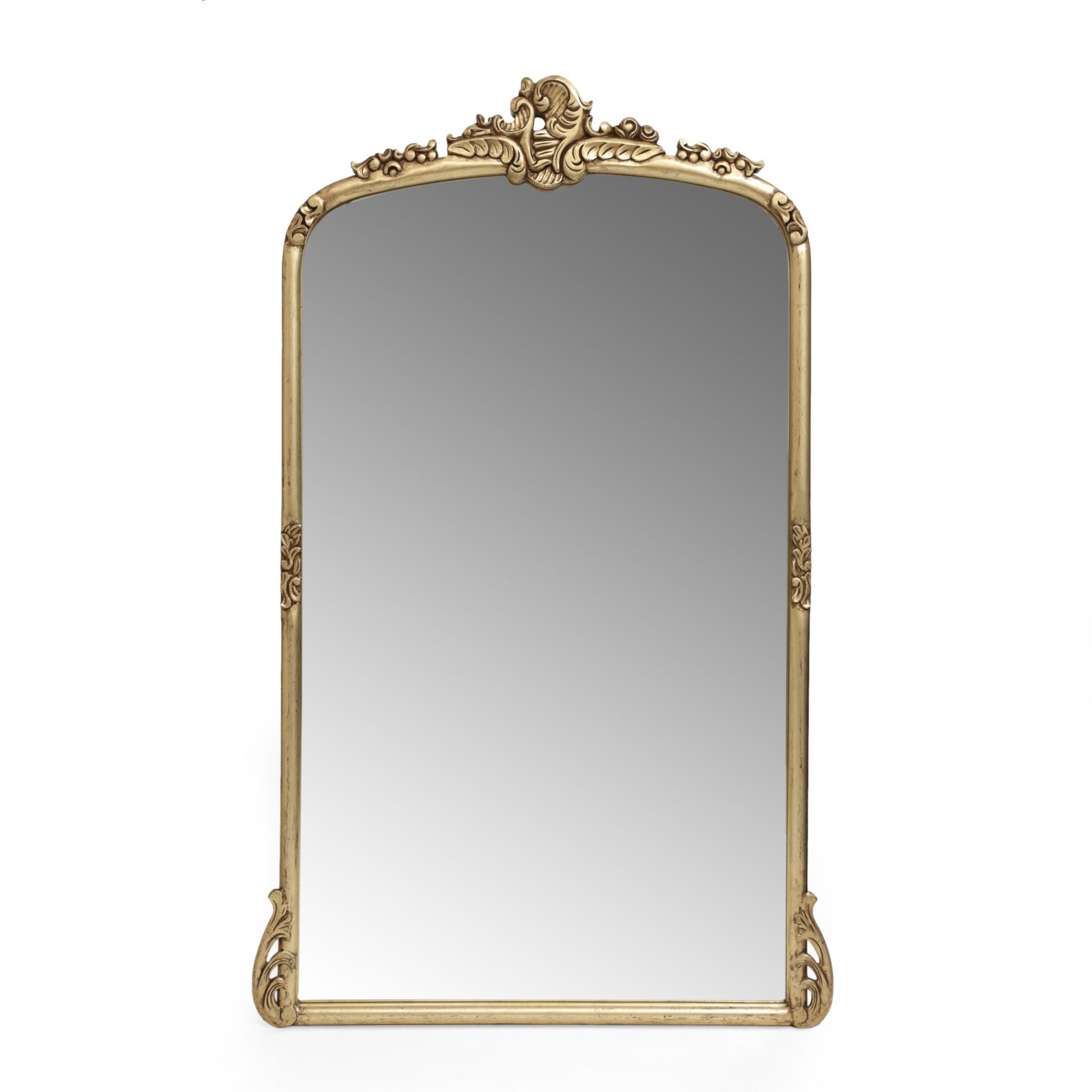 Traditional Handcrafted Over Mantle Mirror - Antique Gold