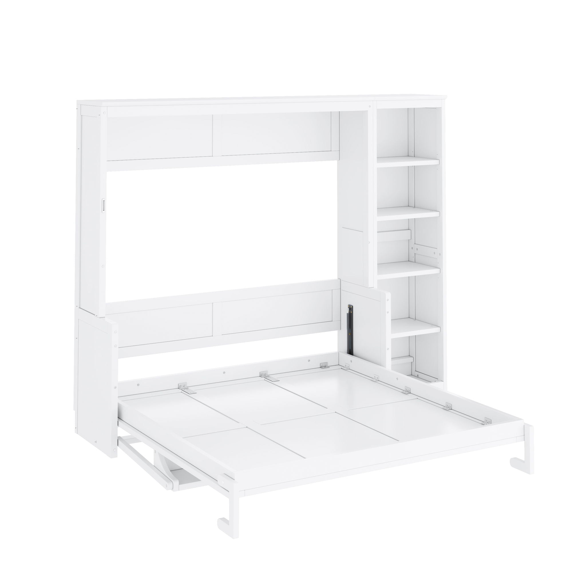 Sturdy Murphy Bed With Desk And Bookshelf