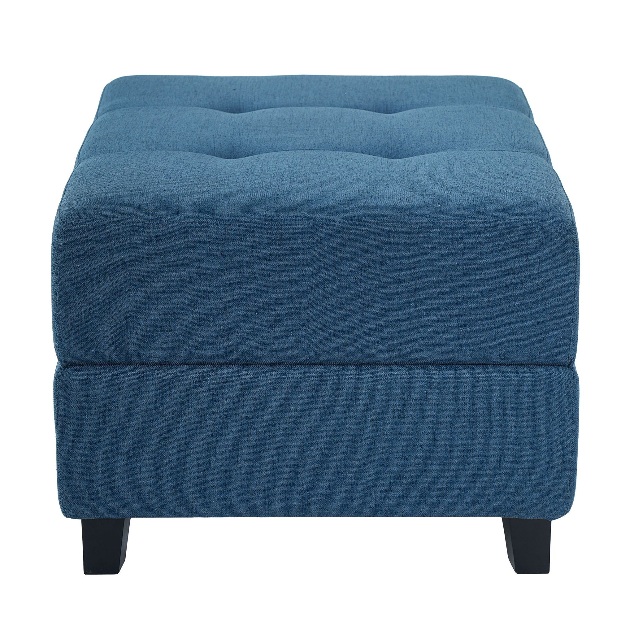 Ottoman, Compact Footrest For Living Room - Navy Blue