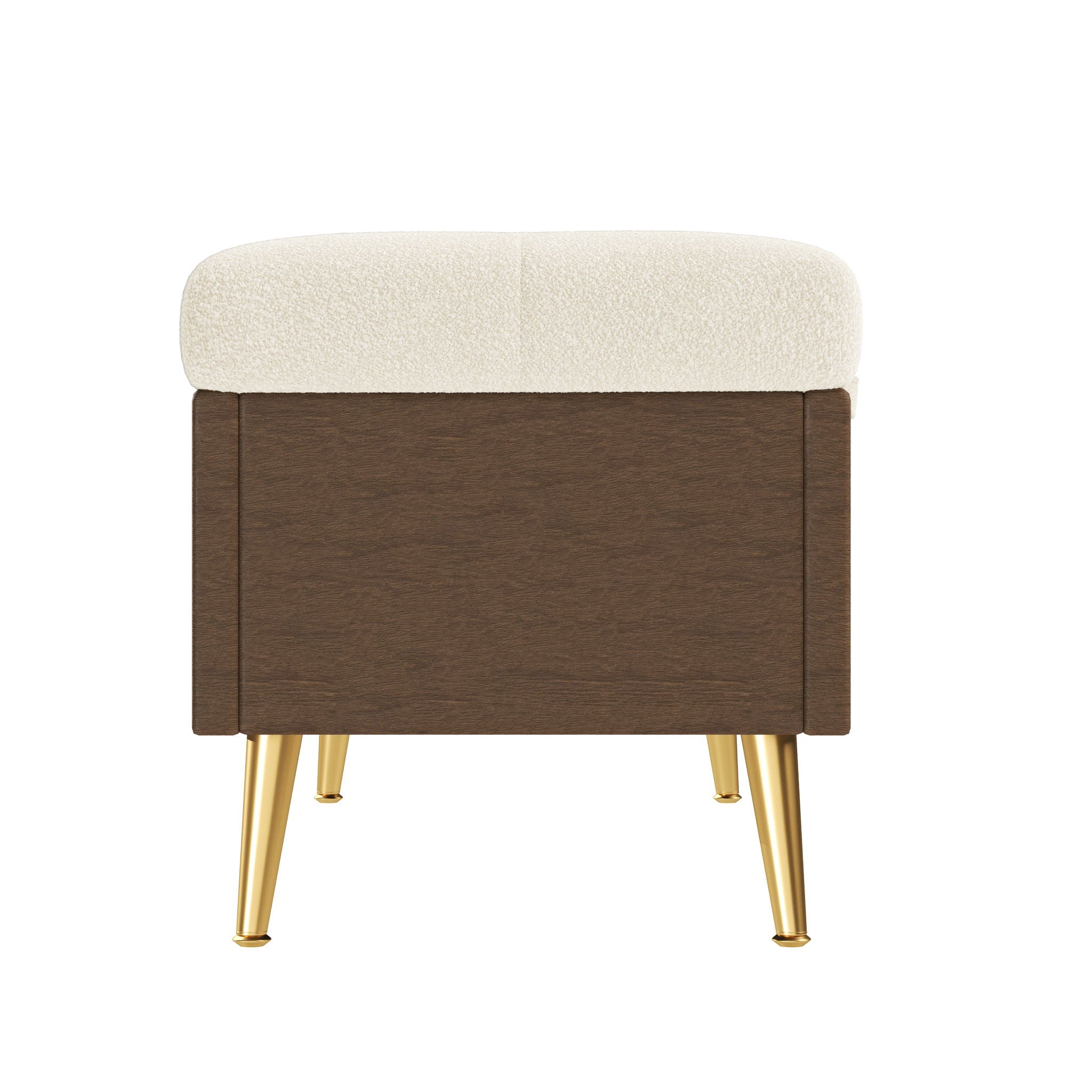 Modern Tufted Storage Ottoman Bench With Metal Legs
