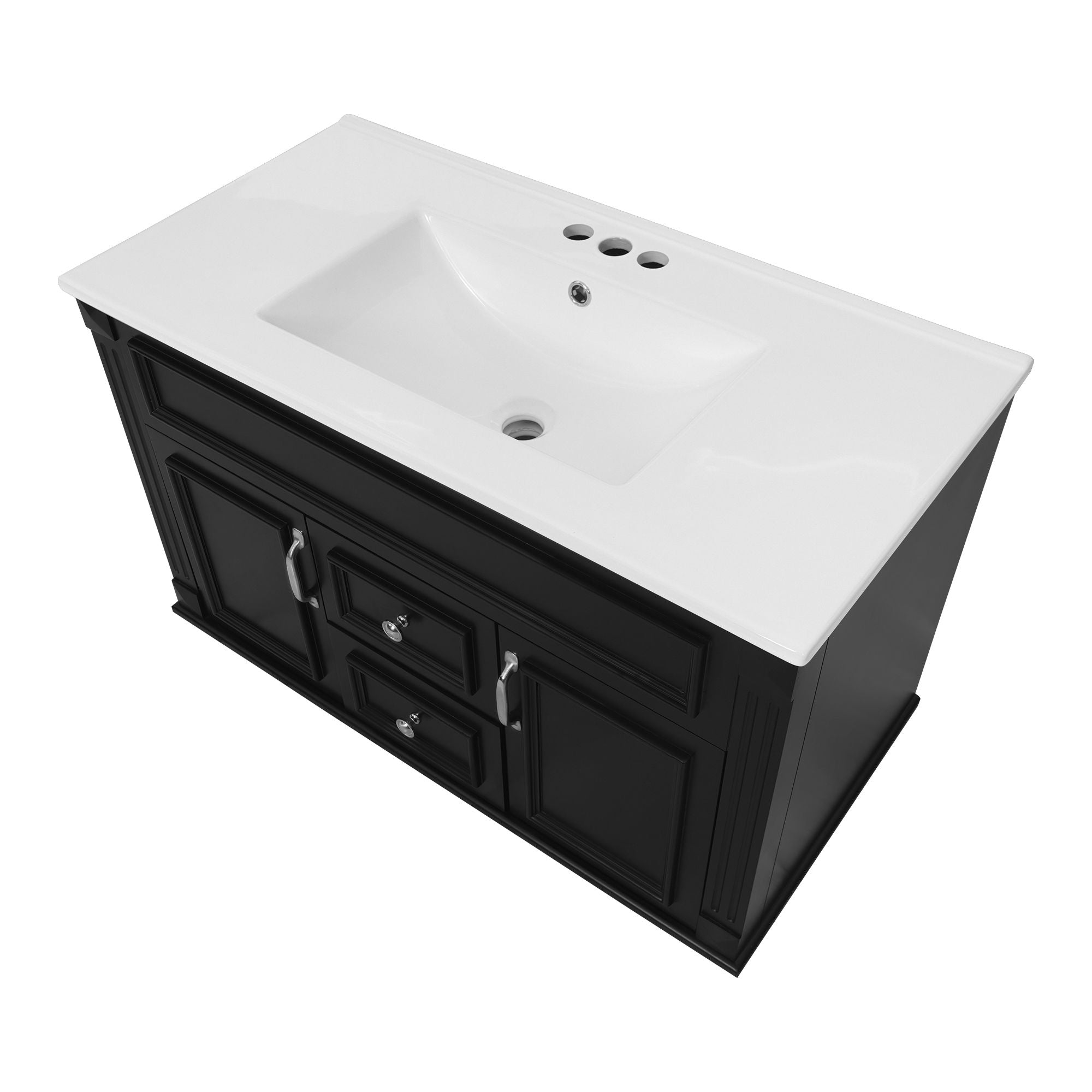French Simple Style Wall Mounted Bathroom Cabinet With Sink