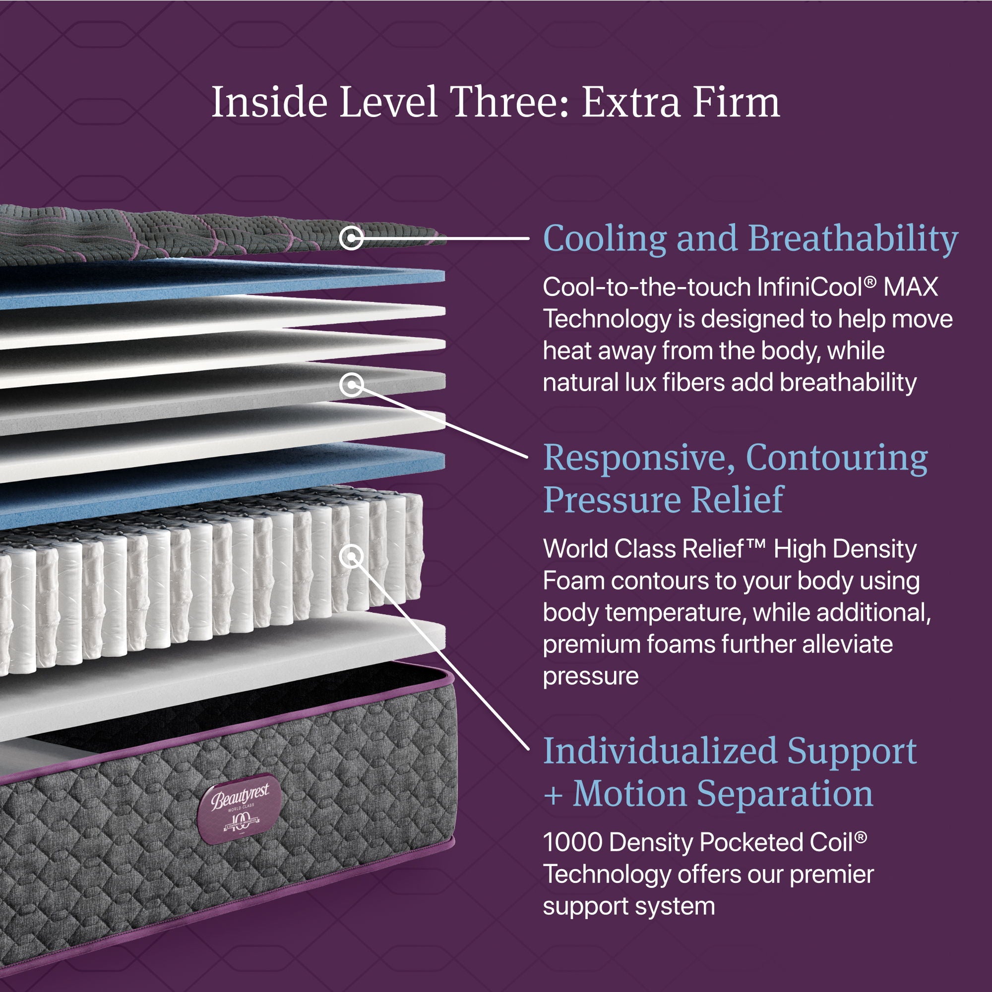 Beautyrest World Class - Level Three Extra Firm Mattress